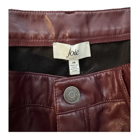 Maroon Faux Leather Pants - Picture 6 of 6
